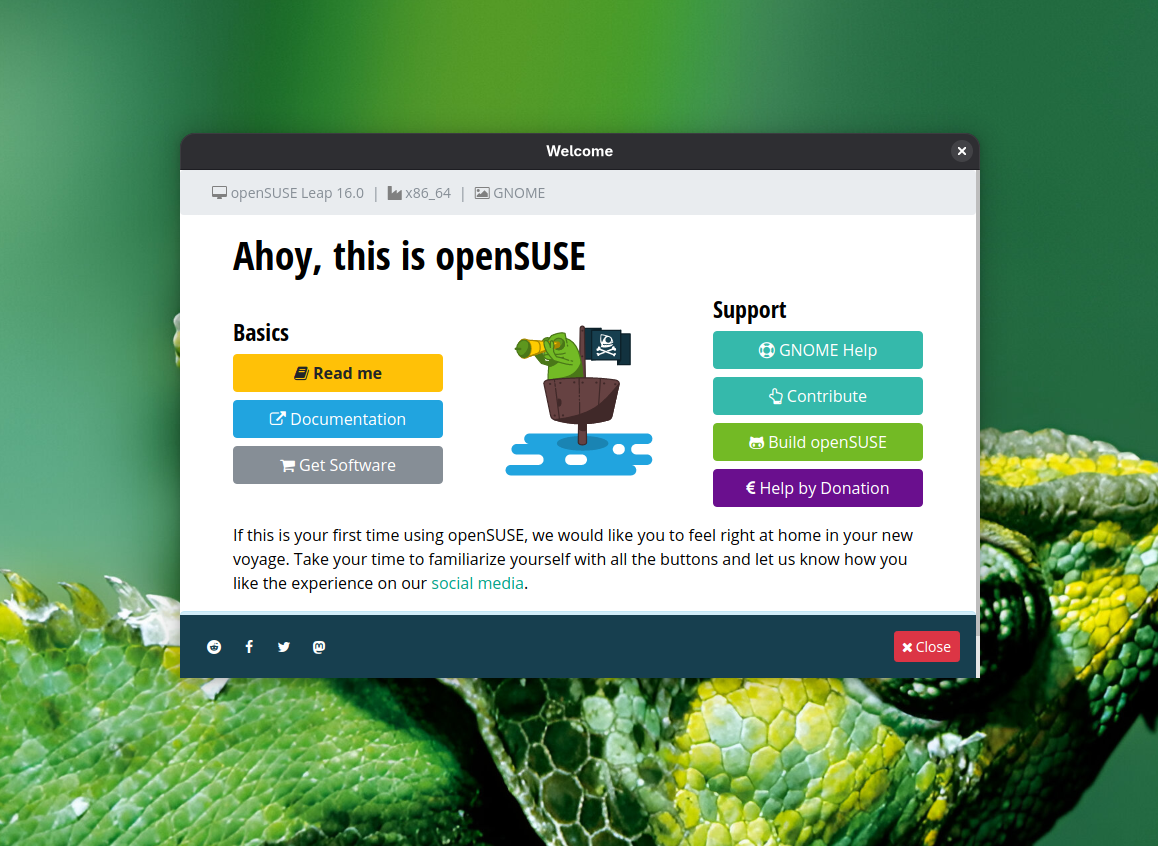openSUSE Welcome Receiving Makeover